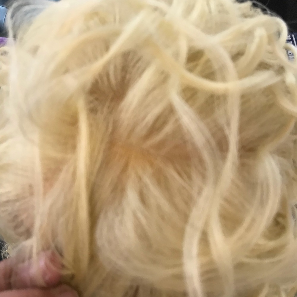 Wig Lacefront Long curly blonde human hair Blende - Picture 5 of 8